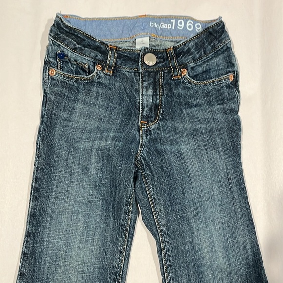 BABY GAP Toddler 2T Straight Jeans Dark Wash Denim Adjustable Waist - Picture 2 of 8